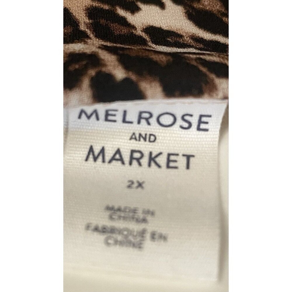 Melrose and Market Nordstrom Lace Trim Leopard Cami Top Beige Womens 2X New - Picture 8 of 9